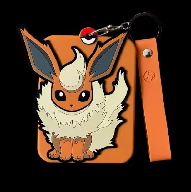 Flareon card holder/keychain with flareon card(holo NM)