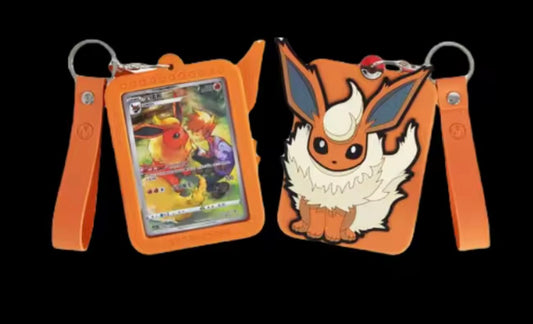 Flareon card holder/keychain with flareon card(holo NM)