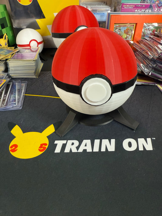 Pokeball card storage w/10 holo Pokemon cards
